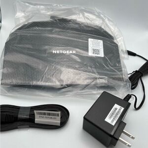 Netgear Black Router with Accessories